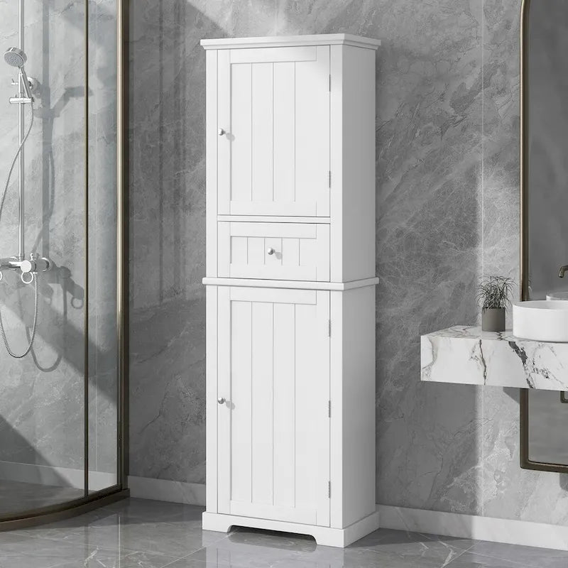 Armoire à linge avec tiroir et étagère réglable, 22 po l. x 11 po P x 67,3 po H
