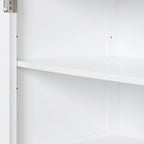 L. 33 cm x P. 50,8 cm x H. 172,9 cm Meuble de rangement pour linge avec deux tiroirs de tailles différentes et une étagère réglable