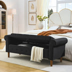 Banc de rangement capitonné à 62 boutons pour chambre à coucher, pouf ottoman moderne en tissu, banc de fenêtre, accoudoirs arrondis pour chambre à coucher