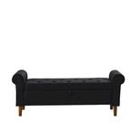 Banc de rangement capitonné à 62 boutons pour chambre à coucher, pouf ottoman moderne en tissu, banc de fenêtre, accoudoirs arrondis pour chambre à coucher